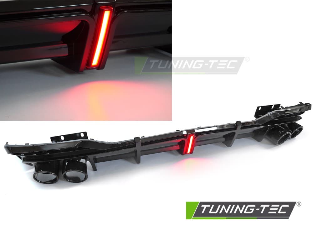 Difúzor Audi A5 F5 19-23 Twin Outlet Glossy Black s LED brzdovým svetlom Sport Style – náhľad 5