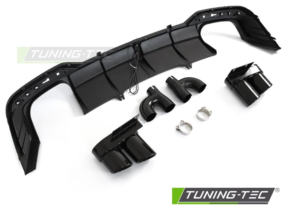 Difúzor Audi A5 F5 19-23 Twin Outlet Glossy Black s LED brzdovým svetlom Sport Style – náhľad 6