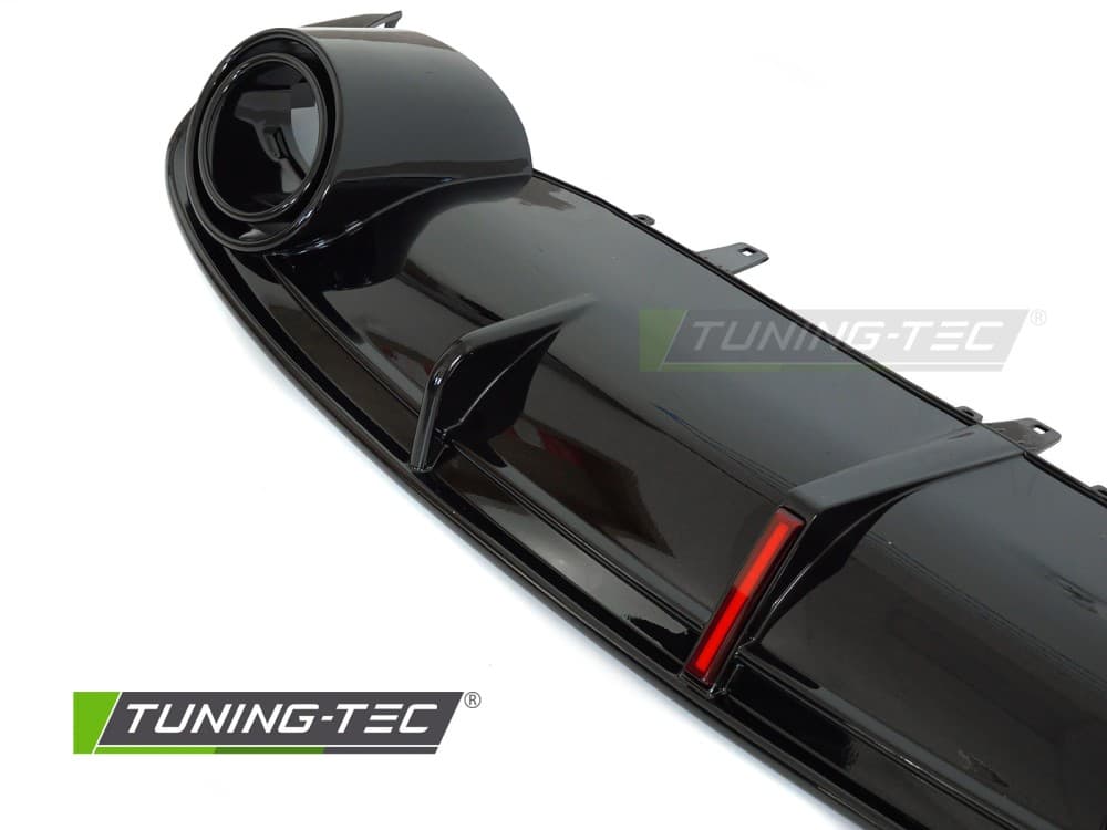 Difúzor Audi A7 C7 10-14 Twin Outlet Glossy Black s LED brzdovým svetlom Sport Style – náhľad 4