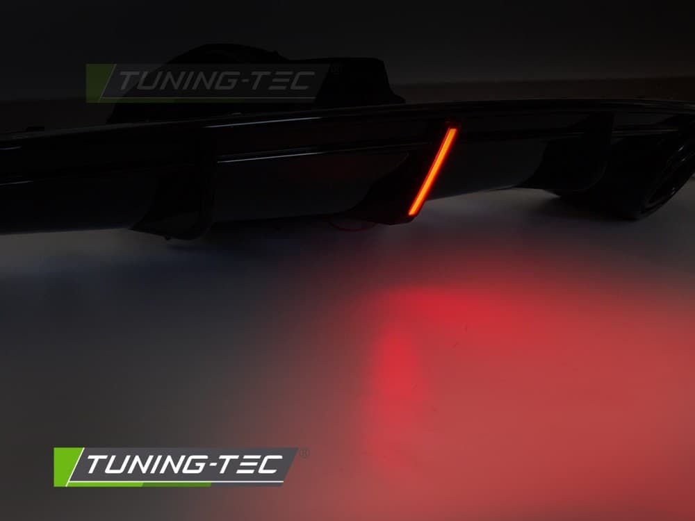 Difúzor Audi A7 C7 10-14 Twin Outlet Glossy Black s LED brzdovým svetlom Sport Style – náhľad 5