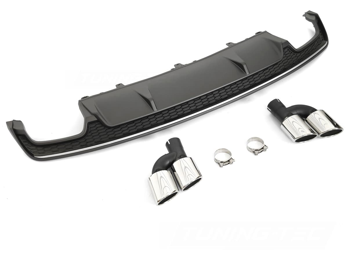 Difúzor Audi A7 C7 14-18 Sport S Style Silver-Black Twin Outlet