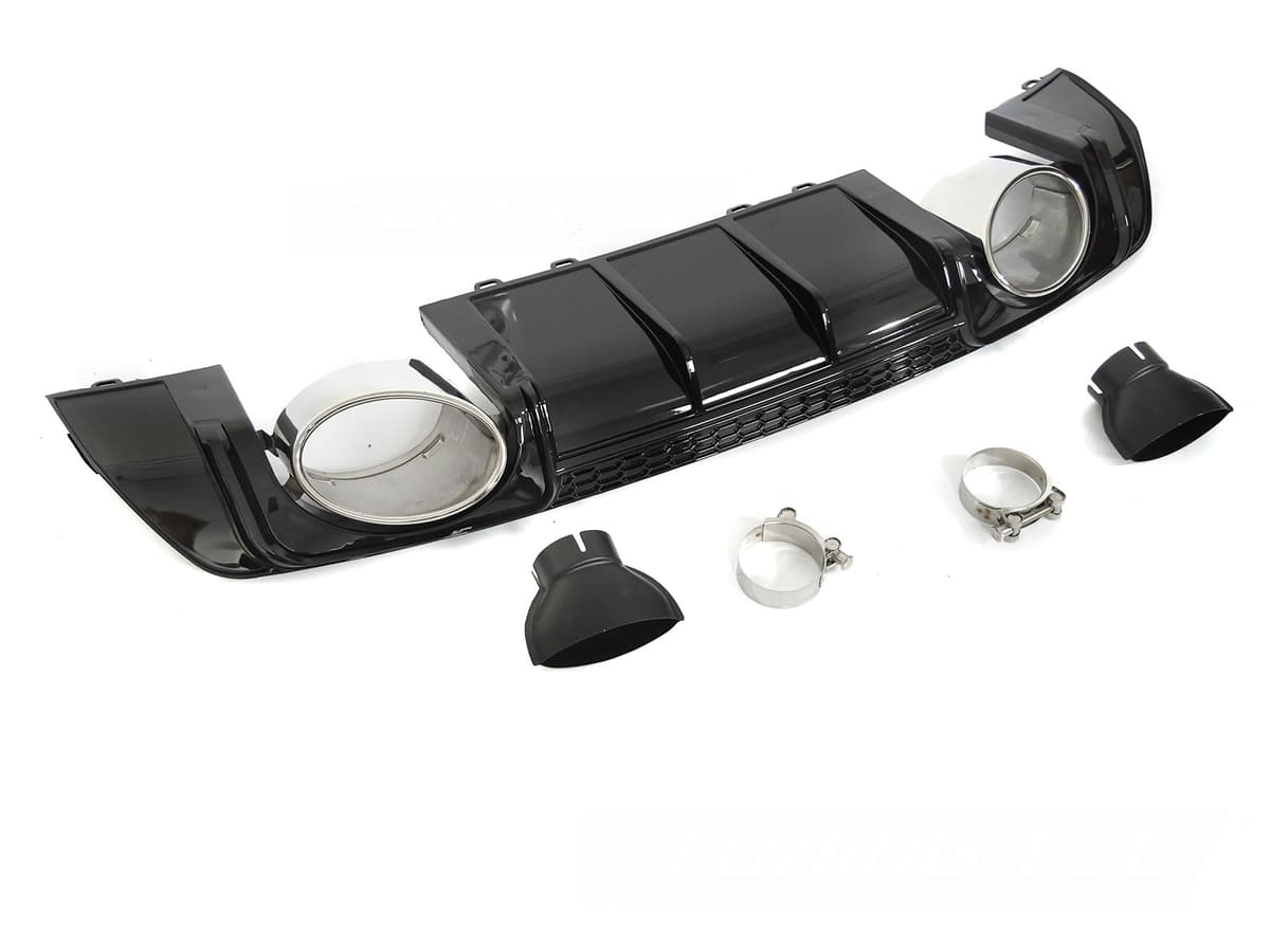 Difúzor Audi TT 8S 14-18 Twin Outlet Glossy Black Sport Style