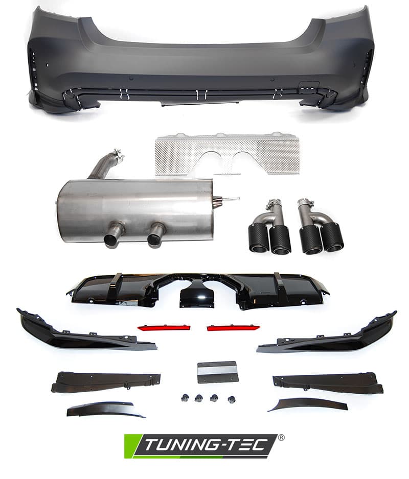 Zadný nárazník BMW F30 11-18 G80 Performance Style s výfukom – náhľad 3
