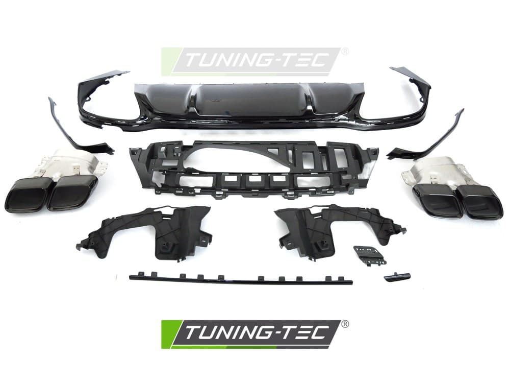Difúzor Mercedes E trieda W213 / S213 20-23 Twin Outlet Glossy Black Sport – náhľad 4