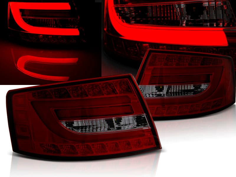 Zadné svetlá Audi A6 C6 04-08 6-PIN LED Red Smoke
