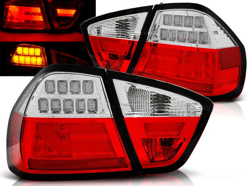 Zadné svetlá BMW E90 Sedan 05-08 LED BAR Red White