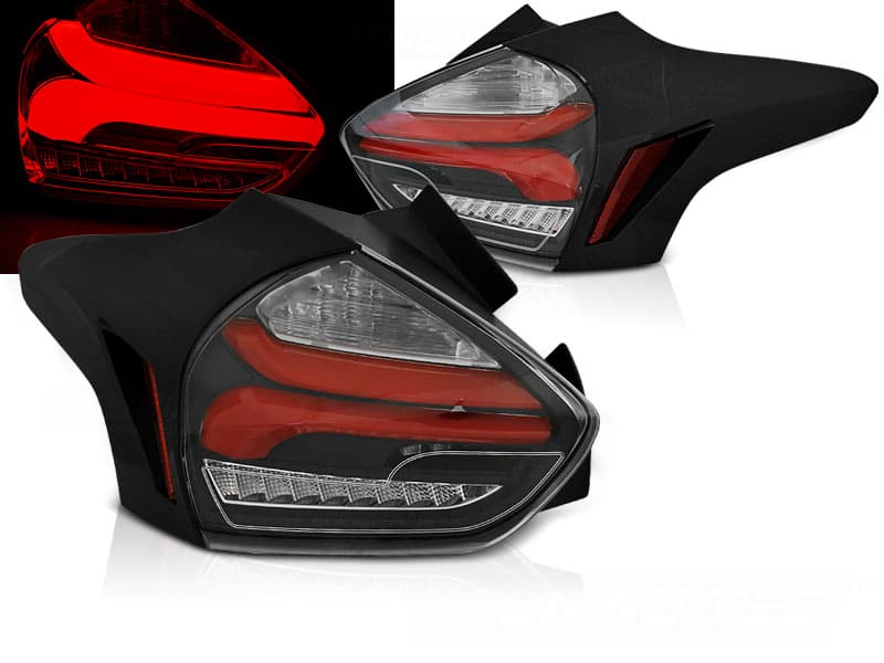 Zadné svetlá Ford Focus MK3 11-14 HB Red Dynamic Black