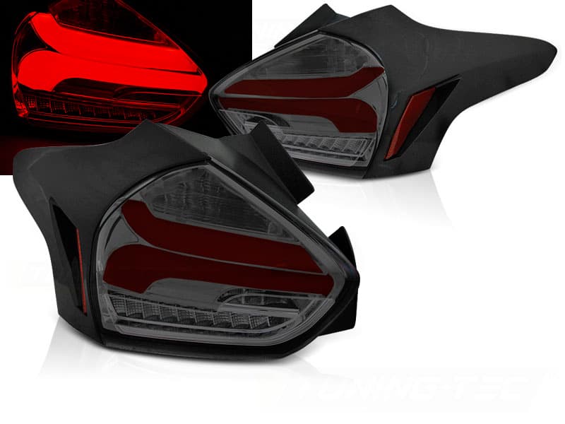 Zadné svetlá Ford Focus MK3 11-14 HB Red Dynamic Smoke