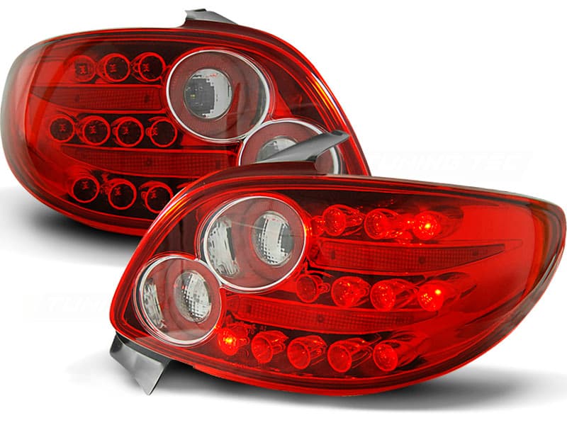 Zadné svetlá Peugeot 206 Red LED