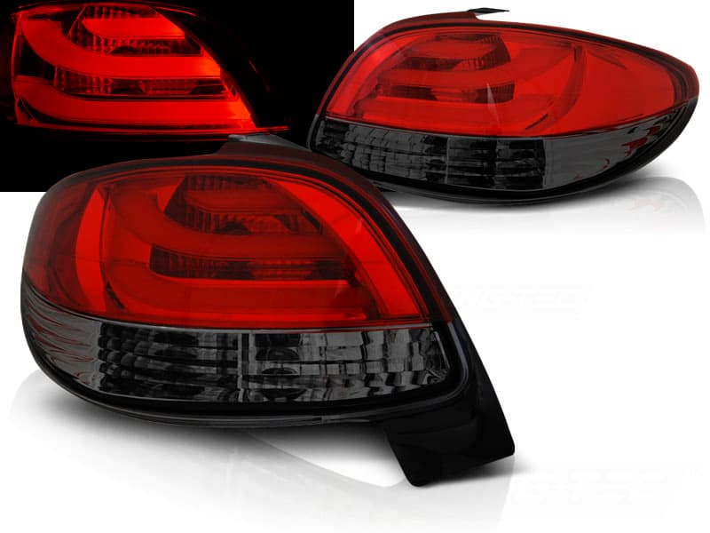 Zadné svetlá Peugeot 206 LED BAR Red Smoke