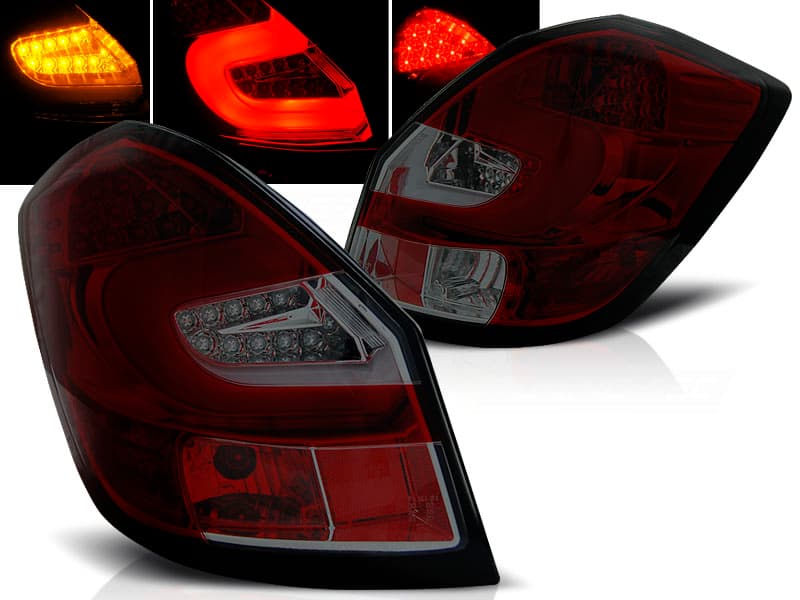 Zadné svetlá Škoda Fabia 2 Hatchback LED BAR Red Smoke