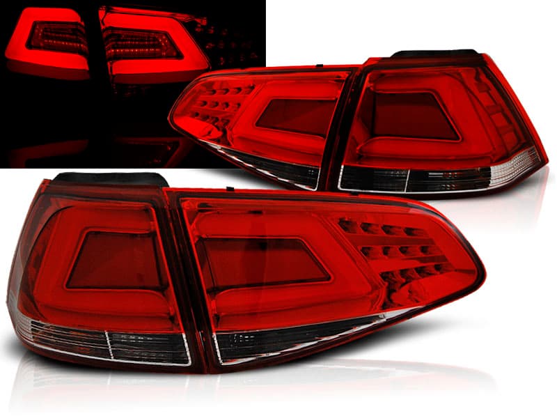 Zadné svetlá VW Golf 7 LED BAR Red White - 02