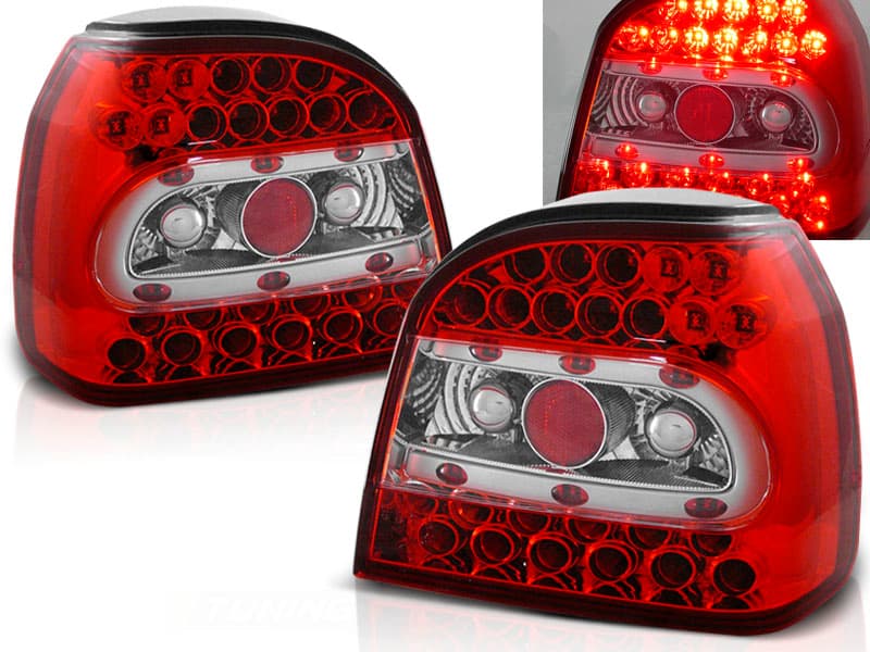 Zadné svetlá VW Golf 3 LED Clear Red - 13
