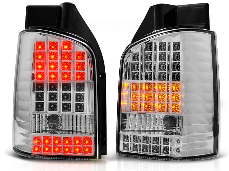 Zadné svetlá VW T5 03-09 LED Chrome (výklopné dvere)