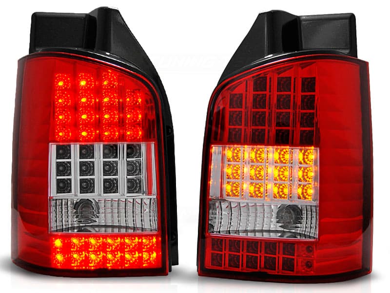 Zadné svetlá VW T5 03-09 LED Red White - 44 (výklopné dvere)