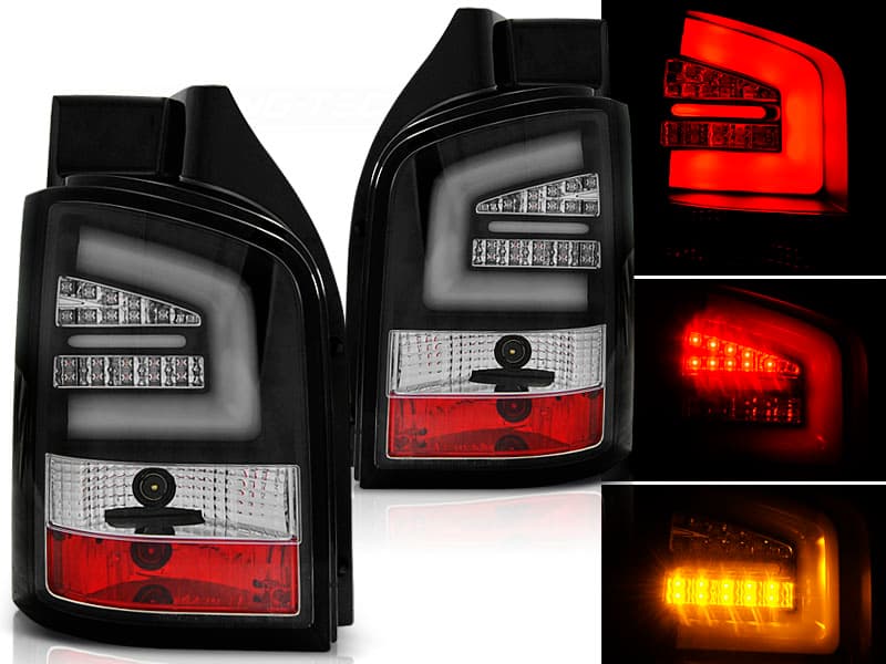 Zadné svetlá VW T5 03-09 LED BAR LED Black (výklopné dvere)