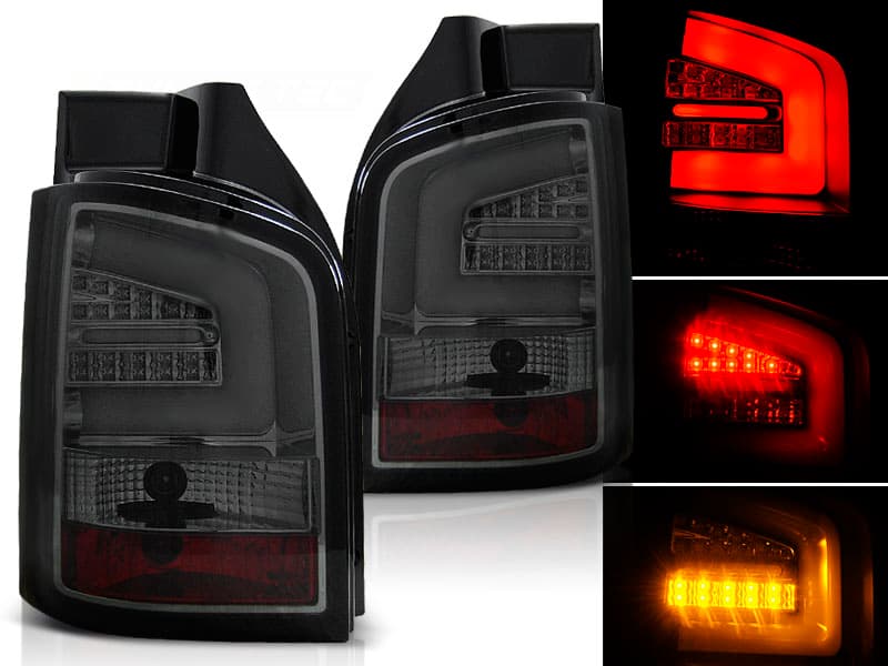 Zadné svetlá VW T5 03-09 LED BAR LED Smoke (výklopné dvere)