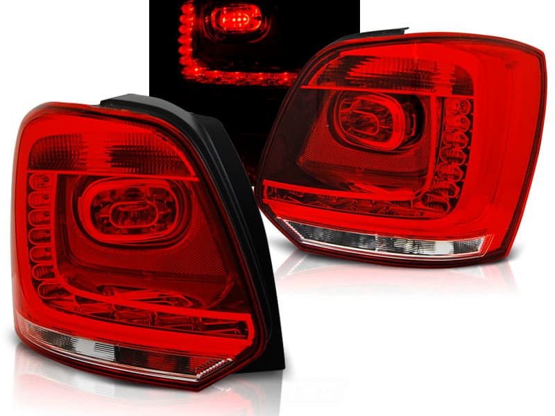 Zadné svetlá VW Polo 09-13 Red LED Clear Red