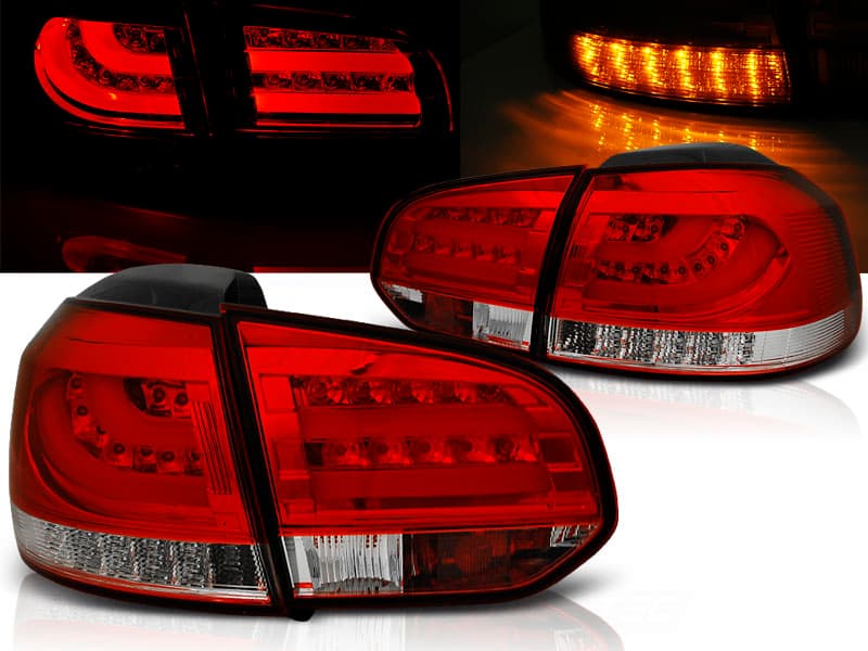 Zadné svetlá VW Golf 6 LED BAR Red White - C9