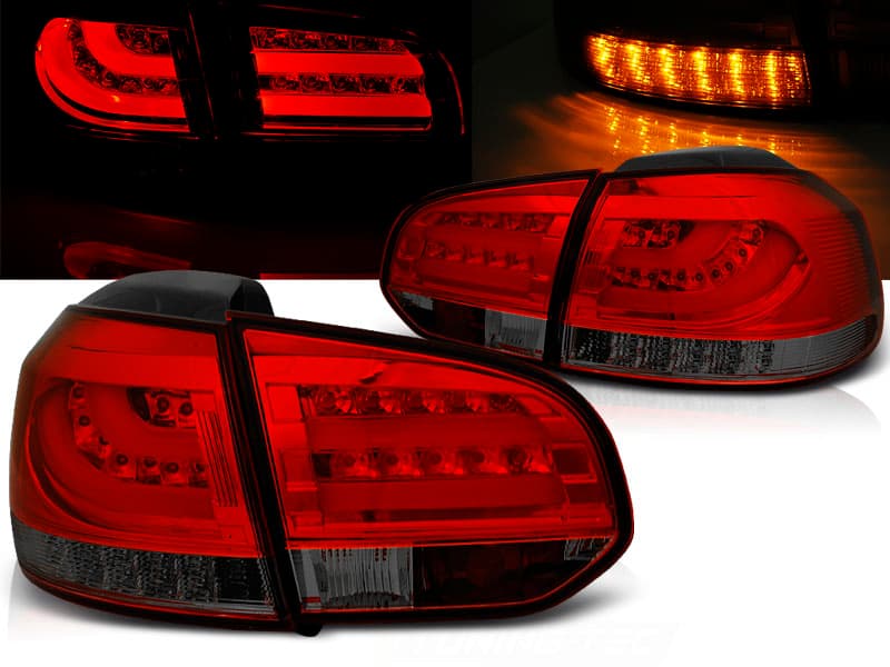 Zadné svetlá VW Golf 6 LED BAR Red Smoke - D0