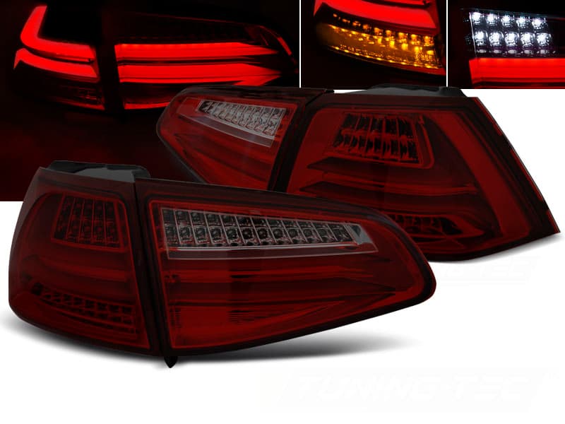 Zadné svetlá VW Golf 7 LED BAR Red Smoke