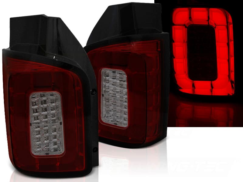 Zadné svetlá VW T6 LED Red Smoke (dvojité dvere)
