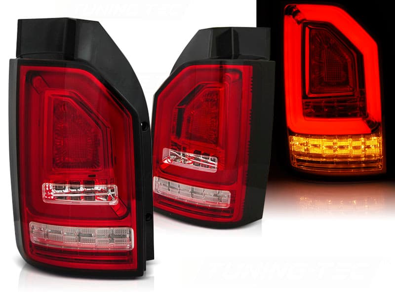 Zadné svetlá VW T6 Bulb LED BAR Dynamic Red White (výklopné dvere)