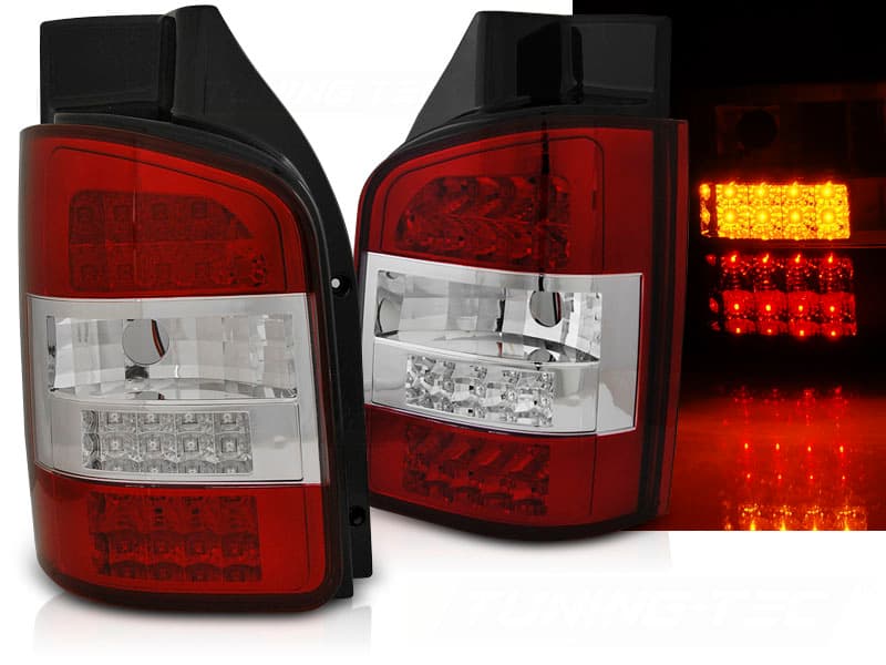 Zadné svetlá VW T5 03-09 LED Red White (dvojité dvere)