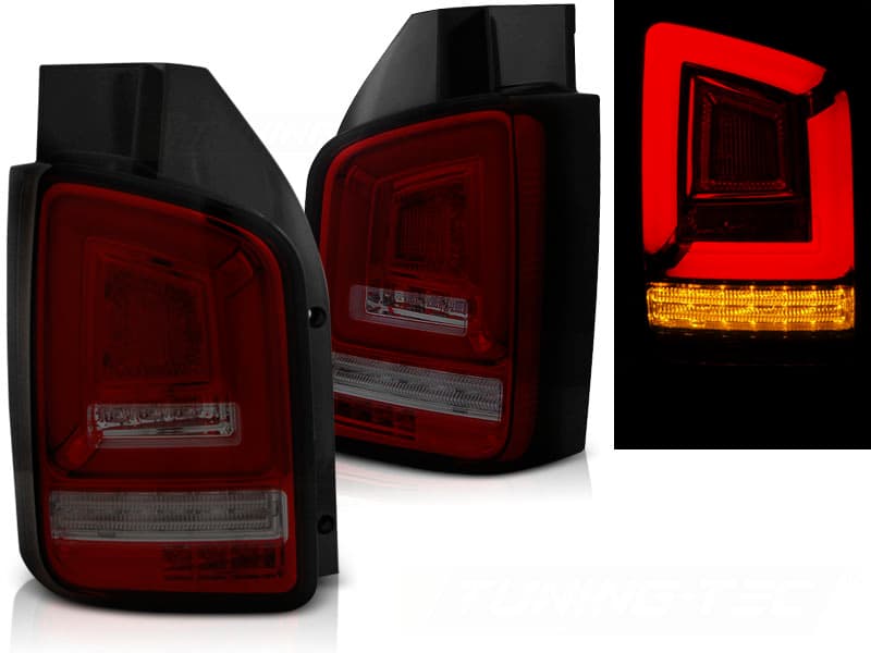 Zadné svetlá VW T5 10-15 LED Dynamic Red Smoke (dvojité dvere)