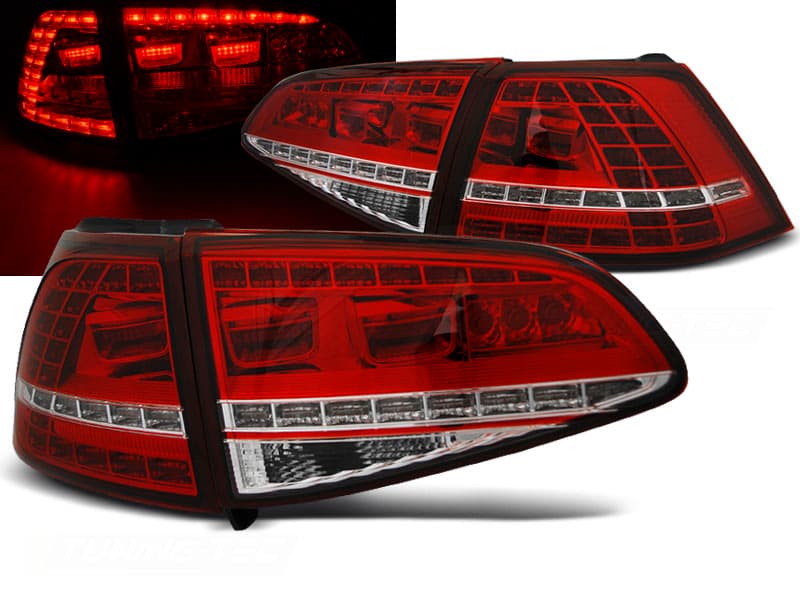 Zadné svetlá VW Golf 7 13-17 Dynamic Red White