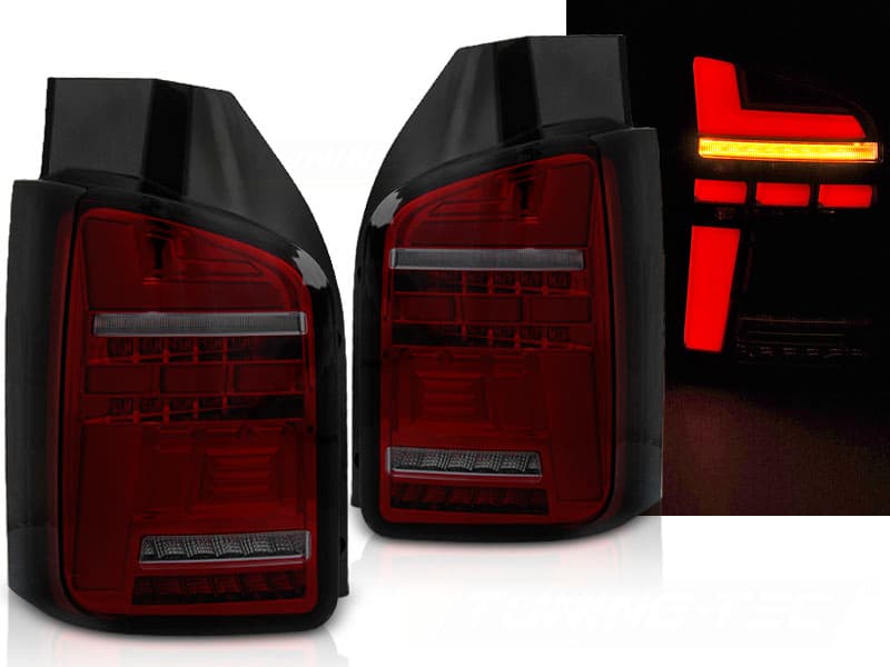 Zadné svetlá VW T5 10-15 Dynamic Red Smoke (dvojité dvere)