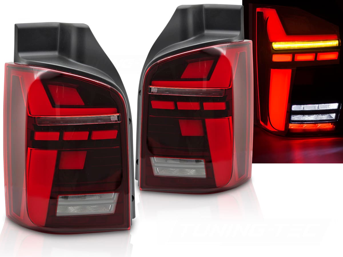 Zadné svetlá VW T5 03-15 Red WL LED BAR (výklopné dvere)