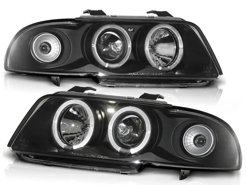 Predné svetlá Audi A4 94-98 Angel Eyes Black - 03