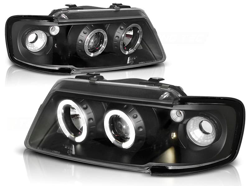 Predné svetlá Audi A3 96-00 Angel Eyes Black - 05