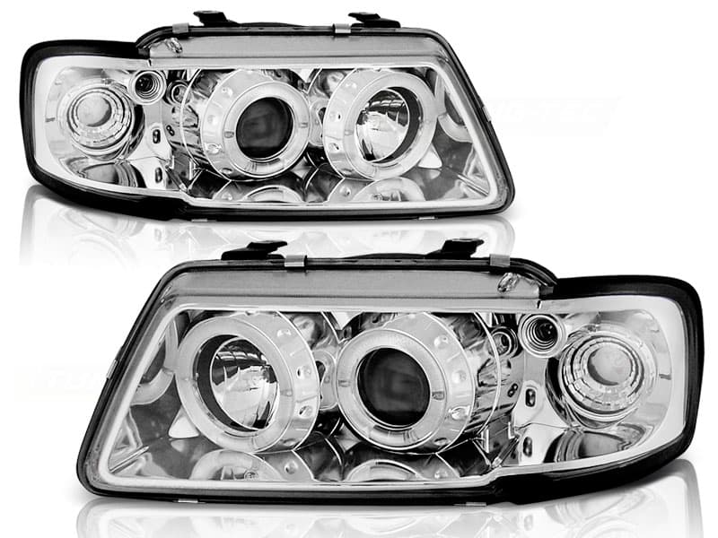 Predné svetlá Audi A3 96-00 Angel Eyes Chrome - 06