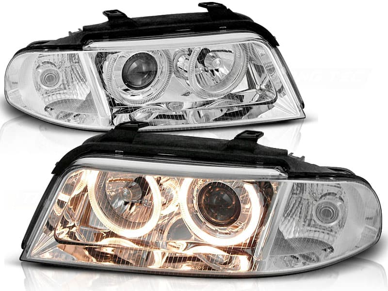Predné svetlá Audi A4 99-00 Angel Eyes Chrome - 12