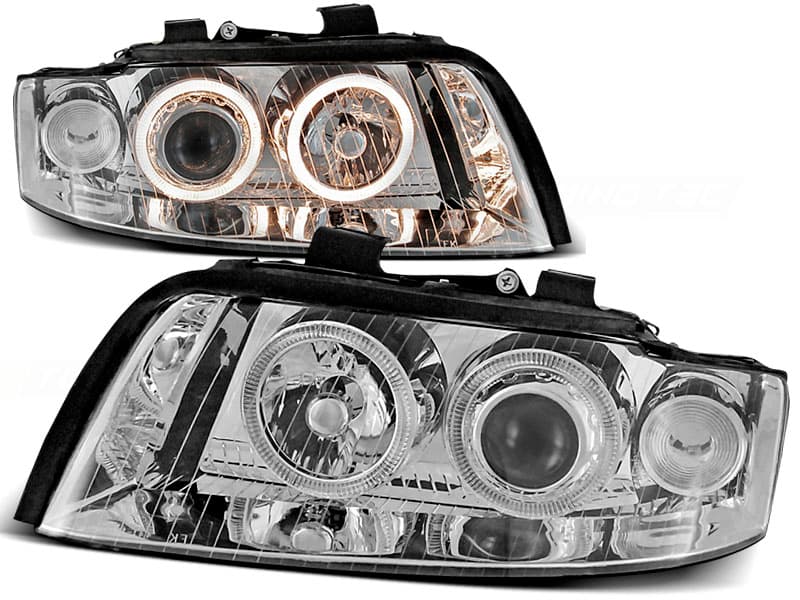 Predné svetlá Audi A4 B6 00-04 Angel Eyes Chrome
