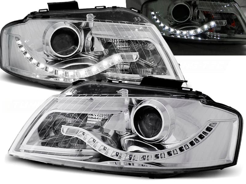 Predné svetlá Audi A3 03-08 Devil Eyes Chrome