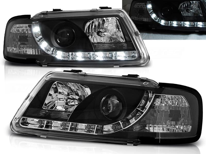 Predné svetlá A3 96-00 DRL Devil Eyes Black