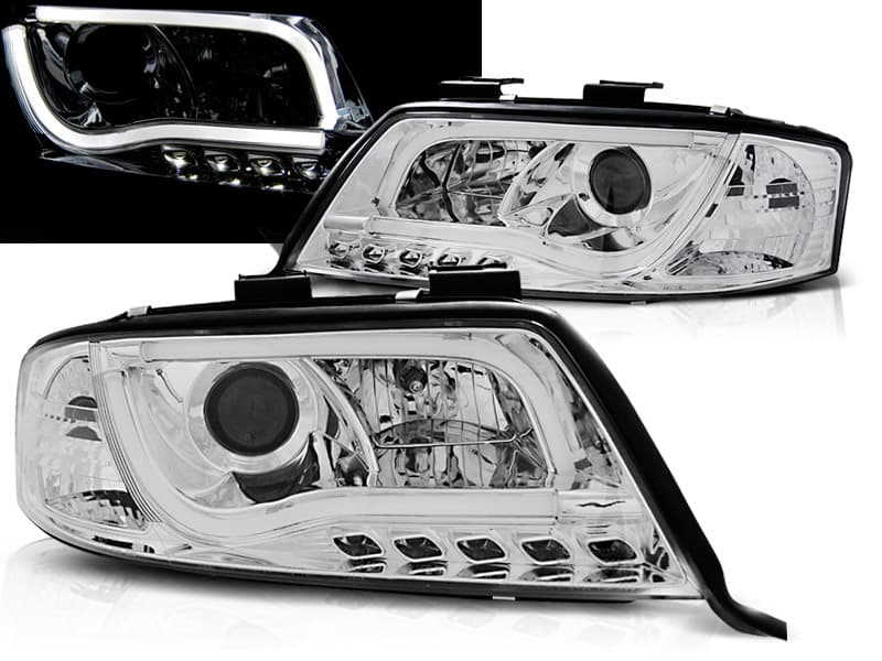 Predné svetlá Audi A6 97-01 Tubelights Chrome