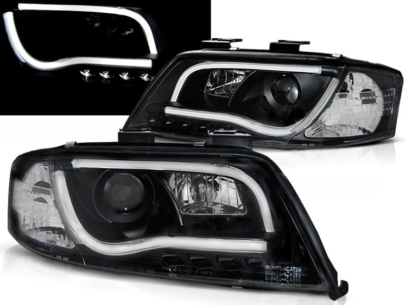 Predné svetlá Audi A6 97-01 Tubelights Black
