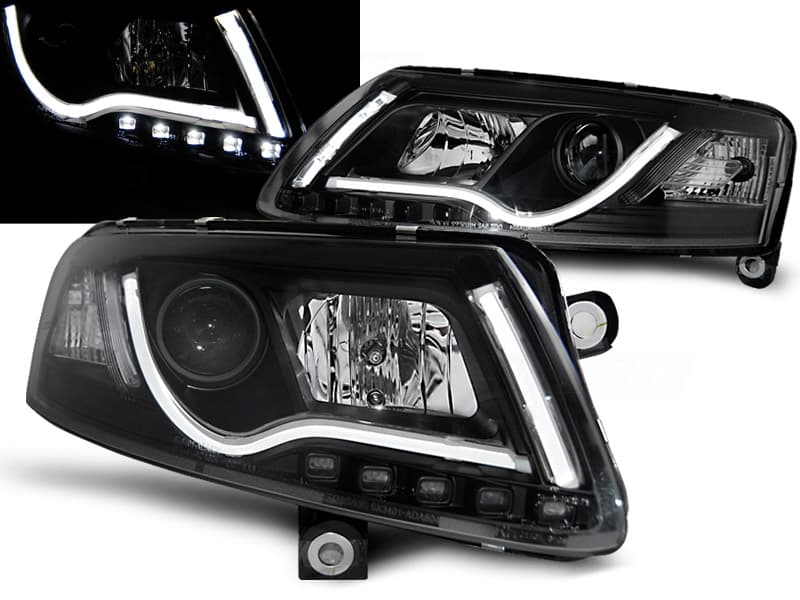 Predné svetlá Audi A6 C6 04-08 Tubelights Black