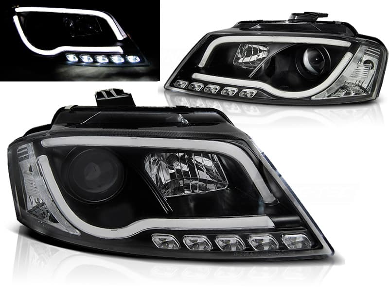 Predné svetlá Audi A3 8P 08-12 DRL Black