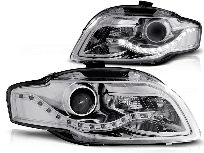 Predné svetlá Audi A4 B7 04-08 DRL Devil Eyes Chrome