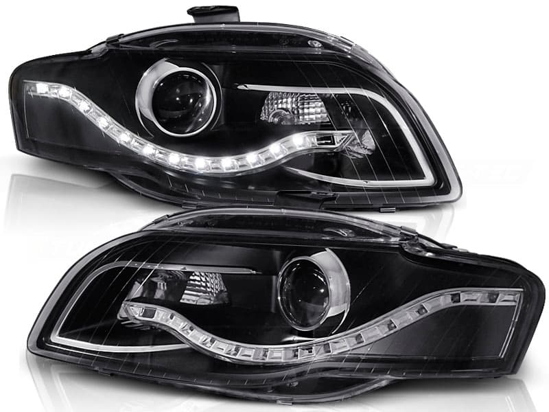 Predné svetlá Audi A4 B7 04-08 DRL Devil Eyes Black