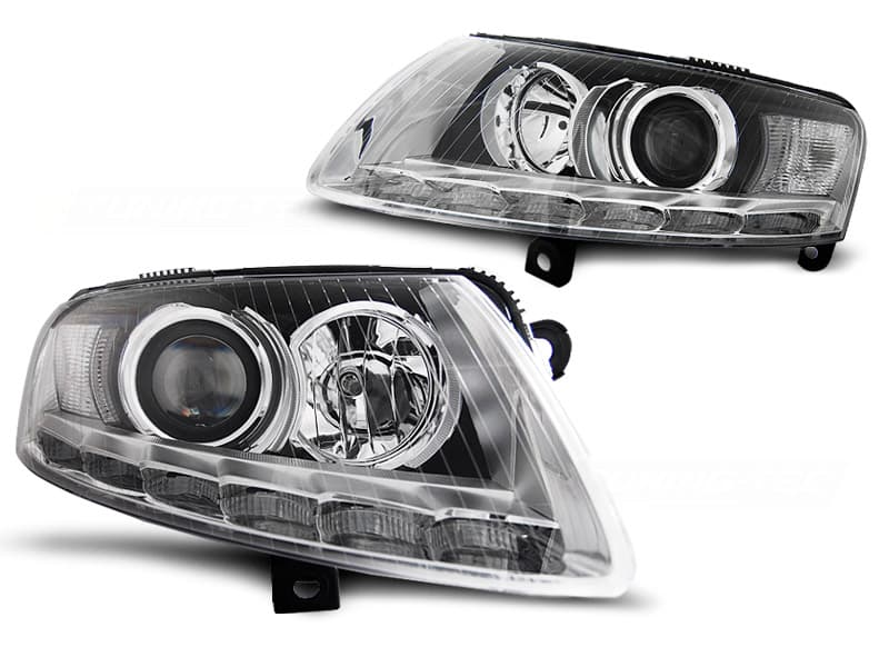 Predné svetlá Audi A6 C6 04-08 DRL Xenón Chrome