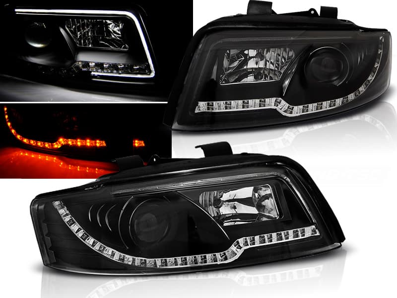 Predné svetlá Audi A4 B6 00-04 Tube LED Black