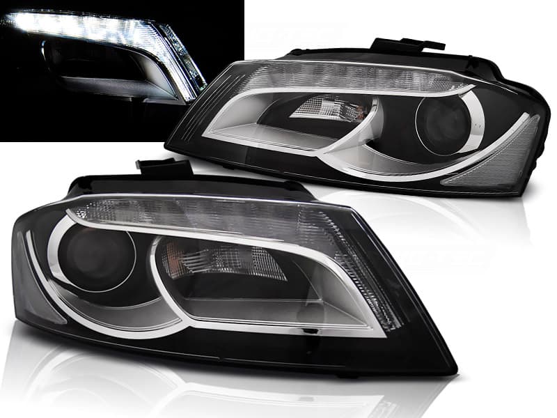 Predné svetlá Audi A3 8P 08-12 TRU DRL Black