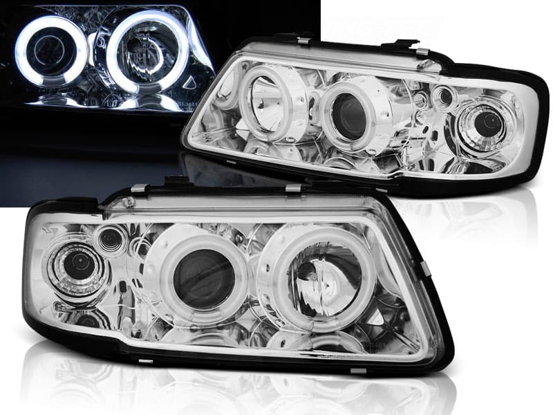 Predné svetlá Audi A3 96-00 CCFL Angel Eyes Chrome