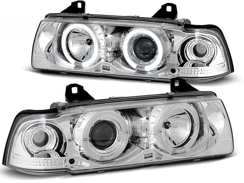 Predné svetlá BMW E36 Angel Eyes Chrome - 01